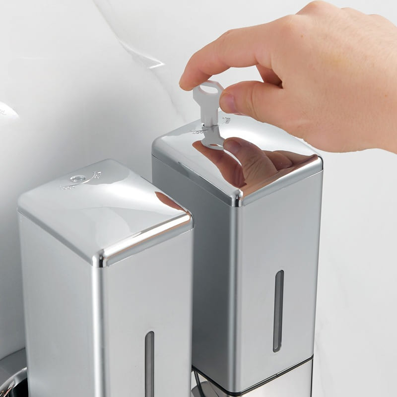 Dispenser de Sabonete, Shampoo e Condicionador em Aço Inox – Decora Lar