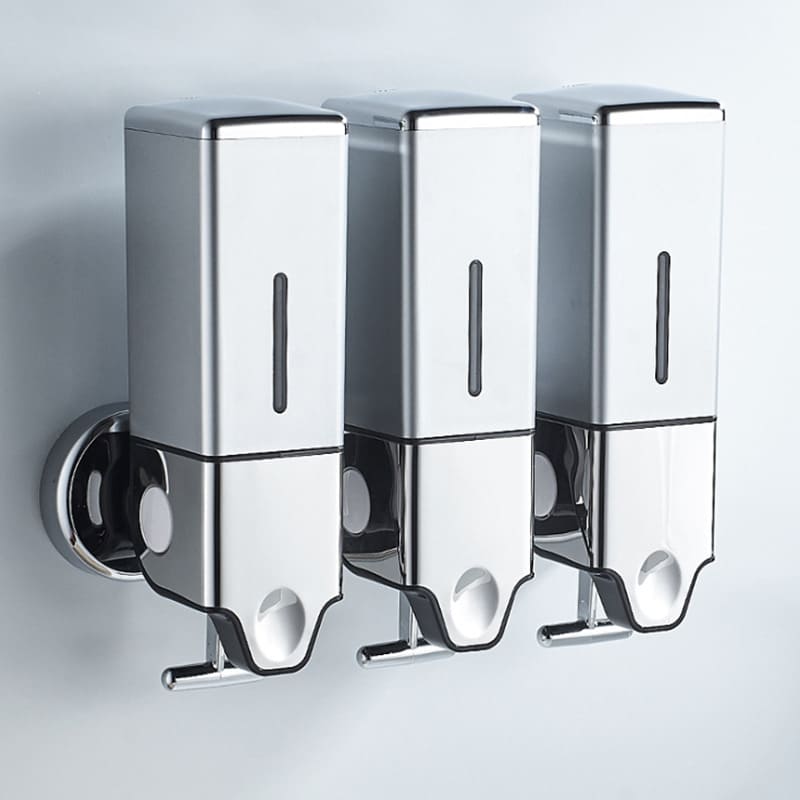 Dispenser de Sabonete, Shampoo e Condicionador em Aço Inox – Decora Lar