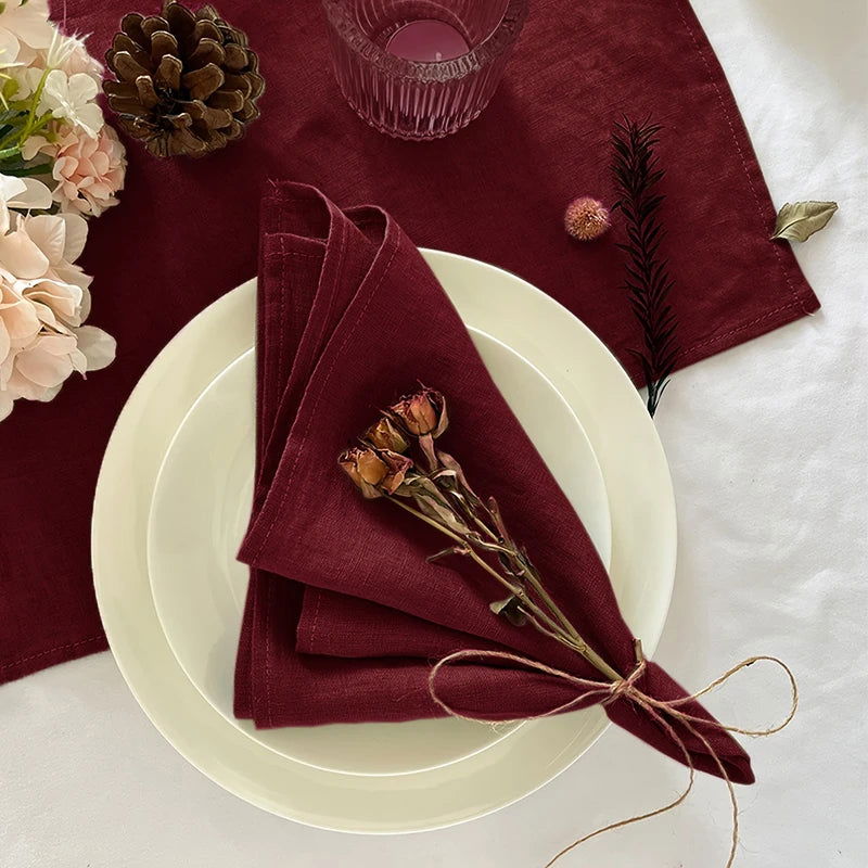 Jogo de Guardanapos em Poliéster Durável para Mesa de Jantar Decora Lar