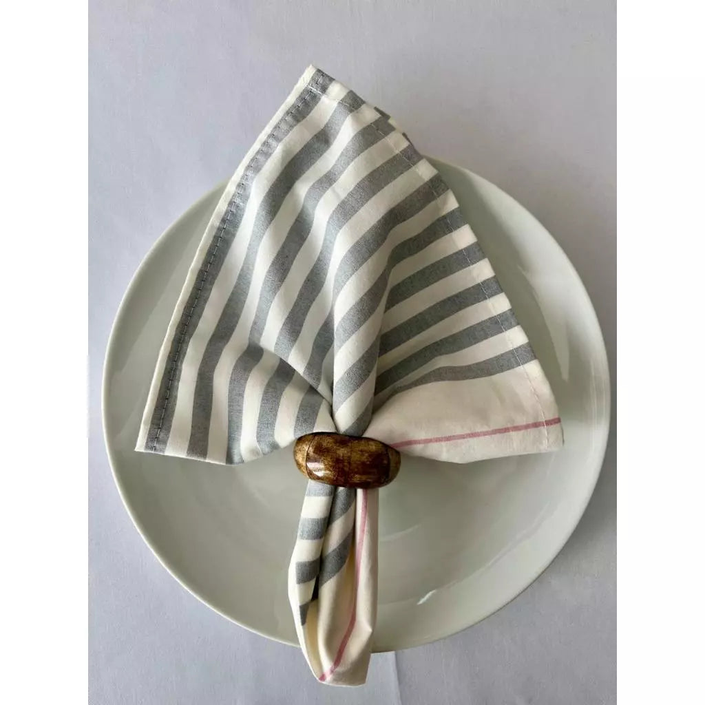 Kit com 12 Guardanapos de Algodão – Linha Xadrez e Listras – 45x45 cm