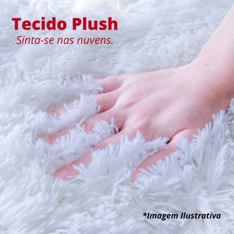 Tapete Redondo de Felpas Lisas e Macias Antiderrapante Decora Lar