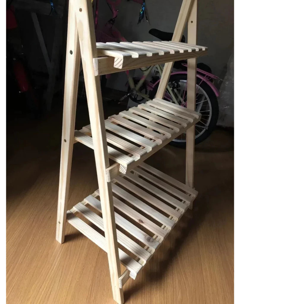 Suporte para Plantas Estante Jardim Vertical Floreira de Madeira com Prateleiras Decora Lar