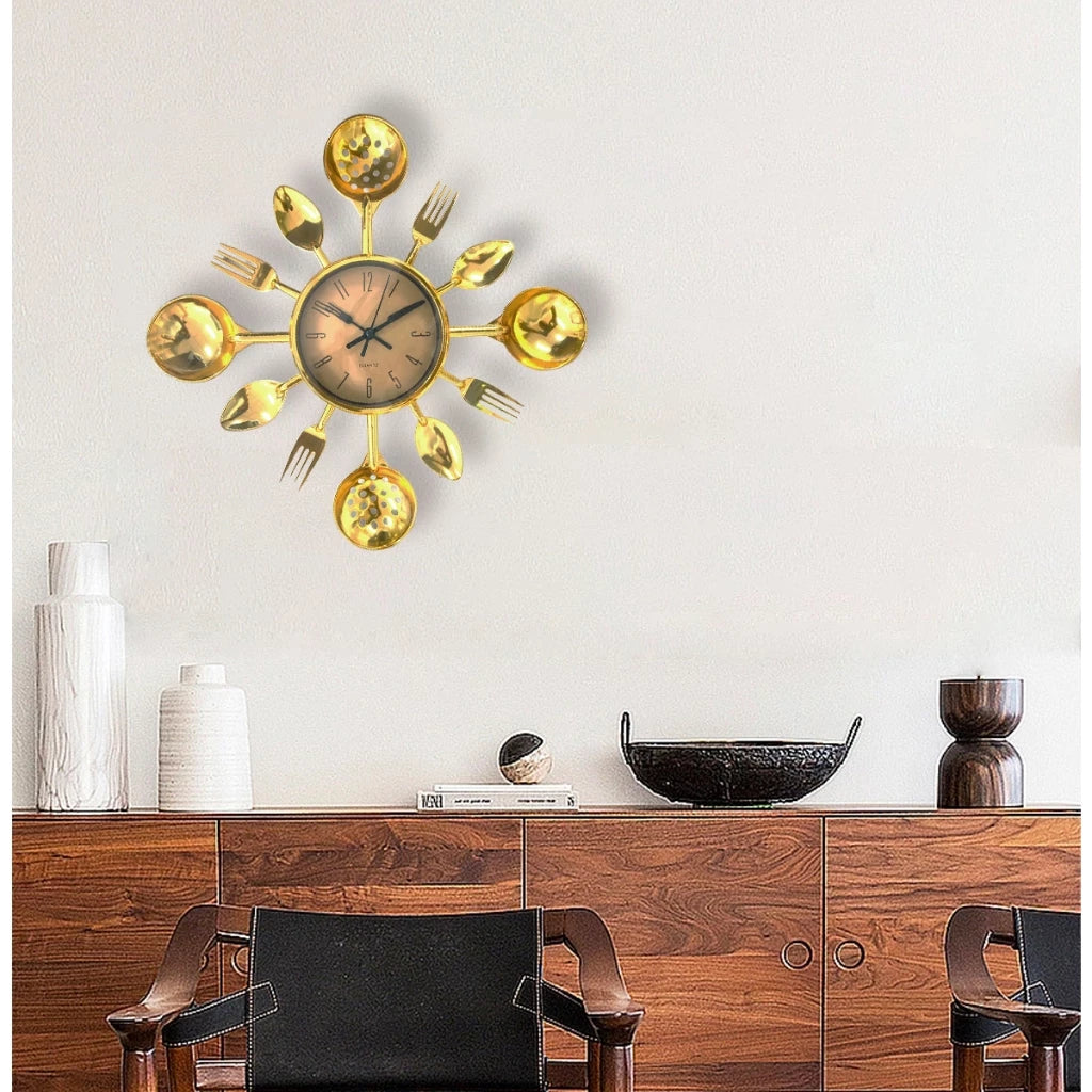 Relógio de Parede Contínuo Silencioso de Vidro para Cozinha Decora Lar