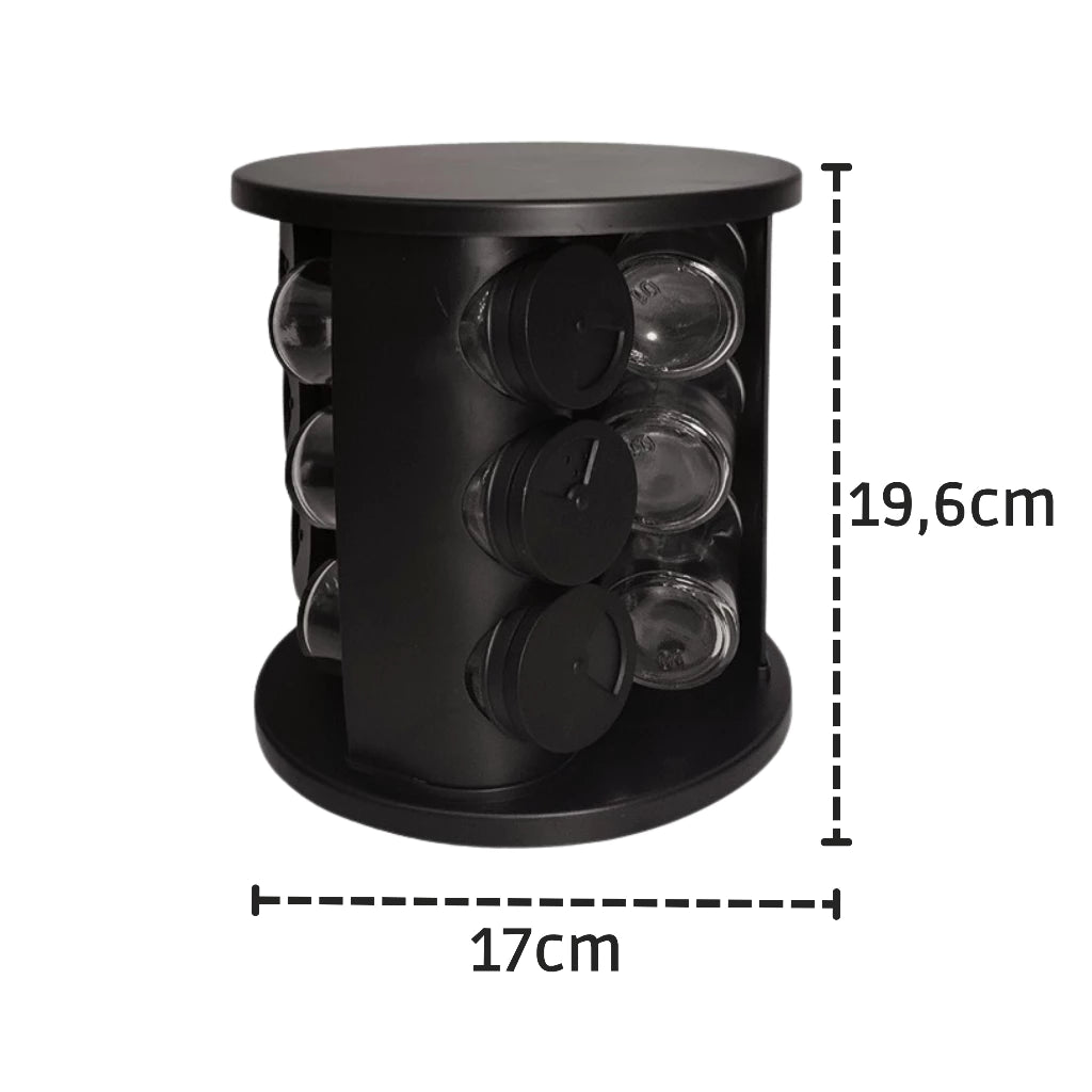Porta-Temperos Giratório 360° com Potes Organizadores para Cozinha Decora Lar