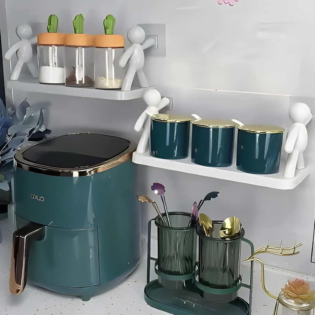 Kit 2 Suportes Organizadores de Parede Adesivos Multiuso Decora Lar