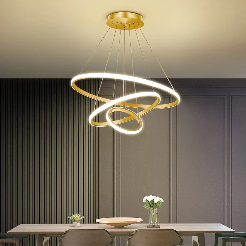 Lustre Escandinavo de Teto com 3 Cores e Iluminação LED 64W Decora Lar