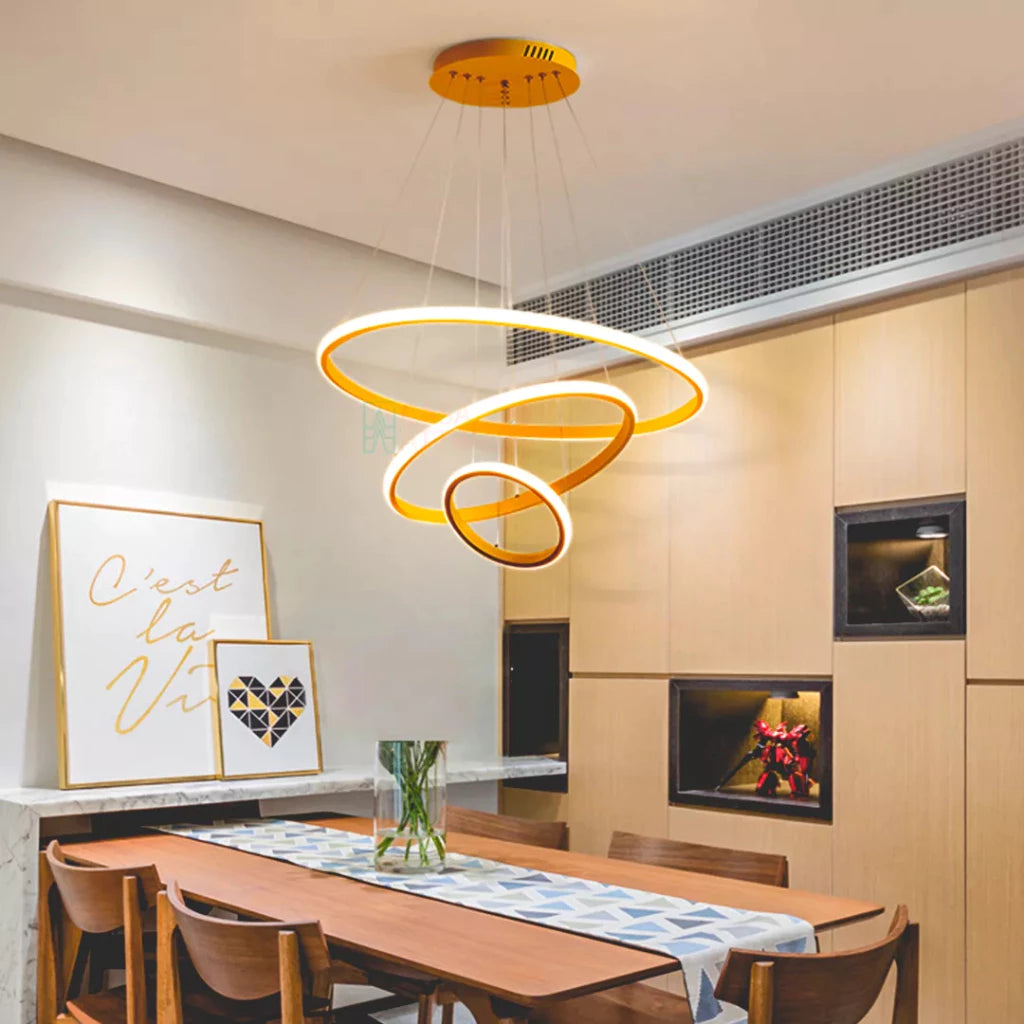 Lustre Escandinavo de Teto com 3 Cores e Iluminação LED 64W Decora Lar