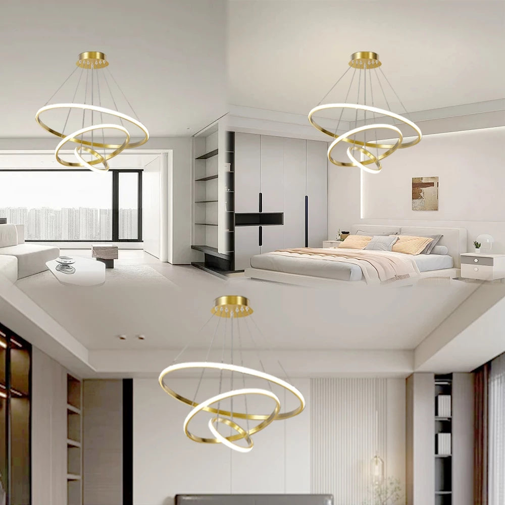 Lustre Escandinavo de Teto com 3 Cores e Iluminação LED 64W Decora Lar