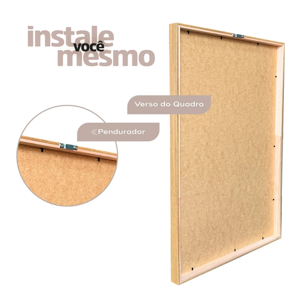 Kit 3 Quadros Decorativos Folhagem Dourada Gold para Sala Moderna Decora Lar