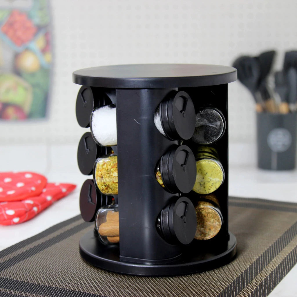 Porta-Temperos Giratório 360° com Potes Organizadores para Cozinha Decora Lar