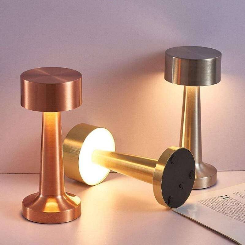Luminária de Mesa LED Retrô Recarregável com Controle de Intensidade Decora Lar