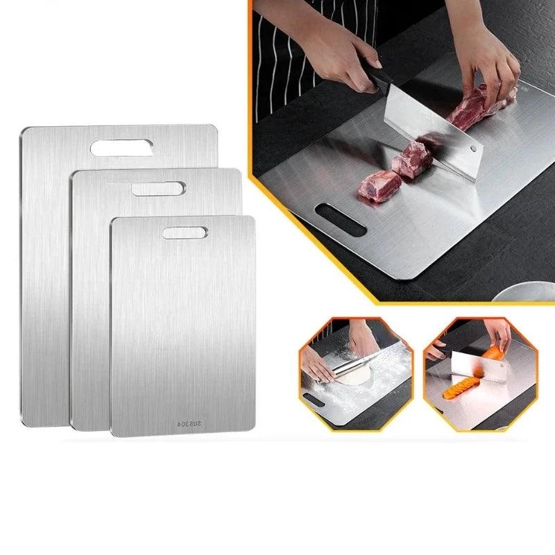 Tábua de Corte de Aço Inoxidável para Cozinha – Decora Lar