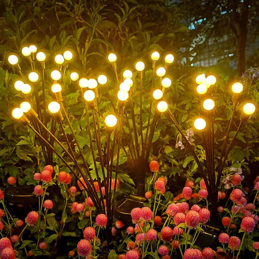 Luzes Solares Firefly LED à Prova d'Água para Jardim e Paisagem Decora Lar