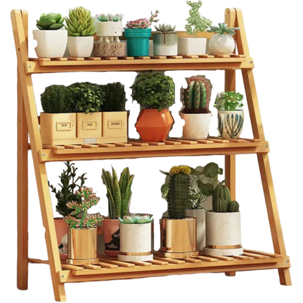 Suporte para Plantas Estante Jardim Vertical Floreira de Madeira com Prateleiras Decora Lar