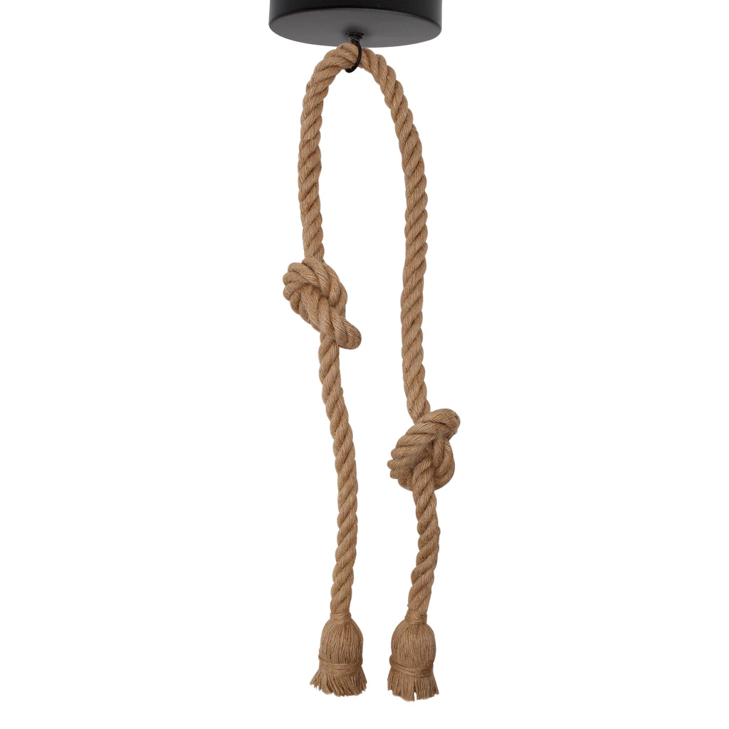 Luminária Pendente Duplo Rústica de Corda Sisal para Teto Decora Lar