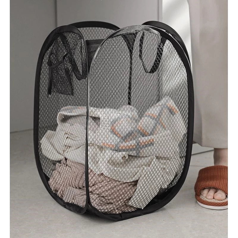Cesto de Roupa Dobrável de Nylon – Organização Prática para Lavanderia Decora Lar