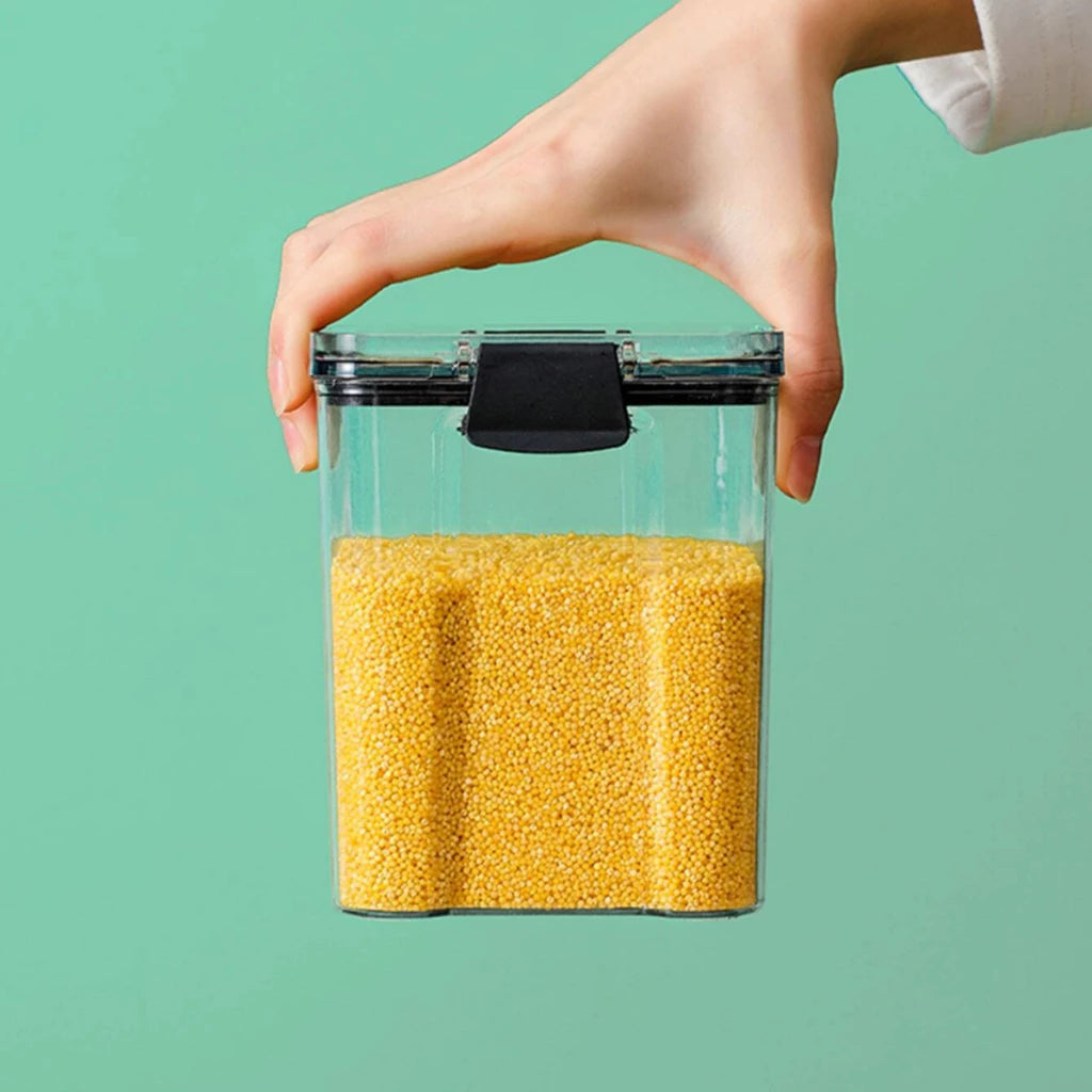 Conjunto 7 Potes Herméticos Empilháveis com Trava para Mantimentos e Alimentos Decora Lar