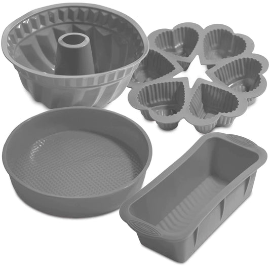 Kit 4 Formas de Silicone Para Bolo, Pães e Doces – Suporta Temperaturas de -30℃ até 230℃ Decora Lar