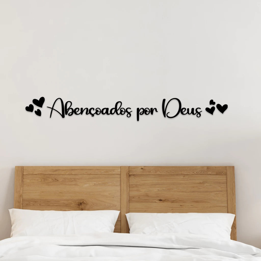 Quadro Decorativo Frase Abençoados por Deus em MDF  Decora Lar