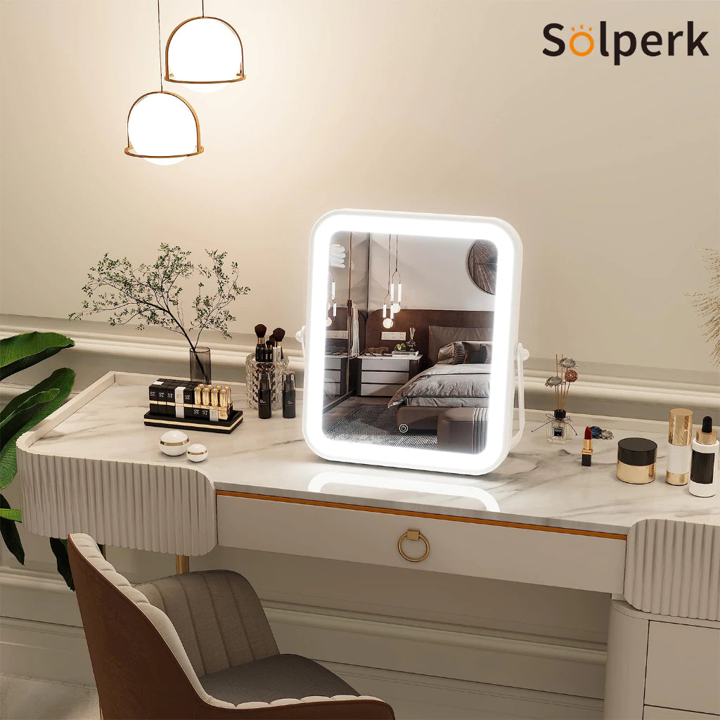 Espelho de Mesa para Maquiagem com  LEDs e Tela Touch Decora Lar