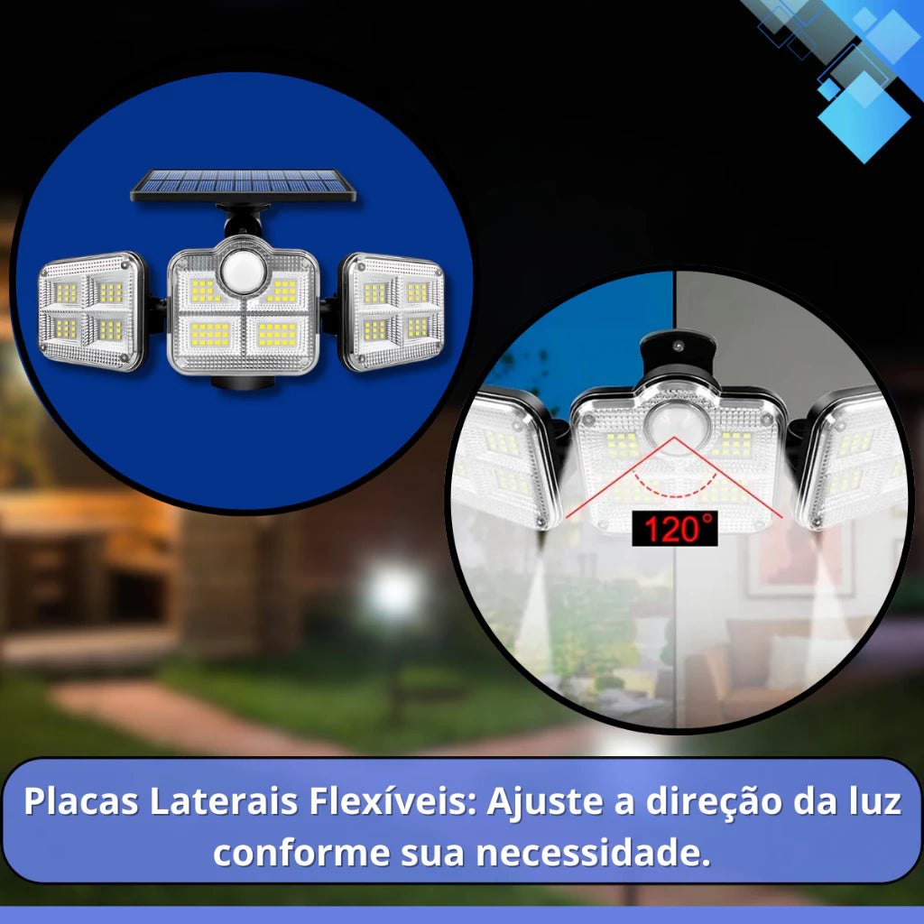 Refletor Solar LED com Sensor de Movimento e Controle Remoto Decora Lar