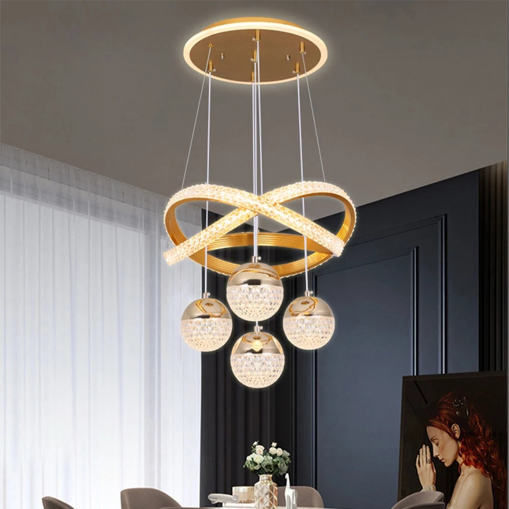 Lustre Escandinavo de Teto com 3 Cores e Iluminação LED 64W Decora Lar