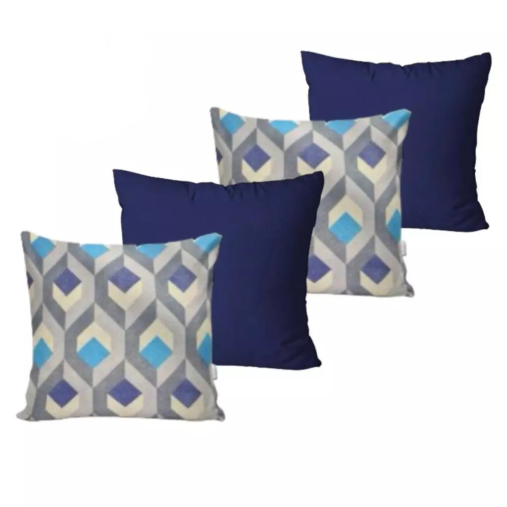 Kit 4 Almofadas Decorativas com Enchimento de Espuma Soft Clean para Sala, Quarto ou Sofá Decora Lar