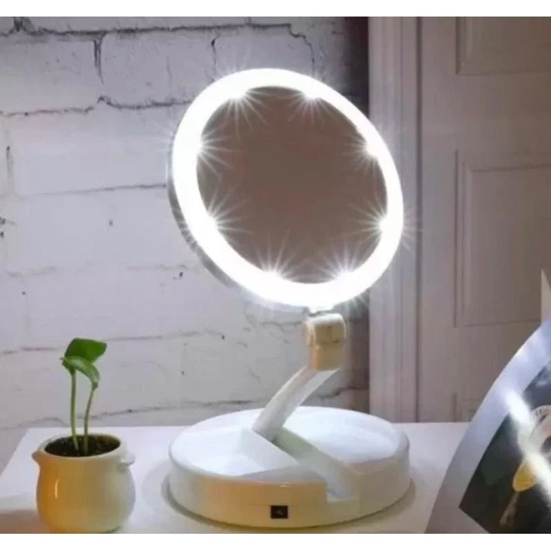Espelho de Mesa para Maquiagem com  LEDs e Tela Touch Decora Lar